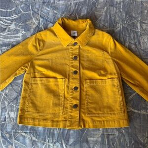 Cabi Mustard Yellow Corduroy Jacket XS – Button Front Cropped Utility Jacket.